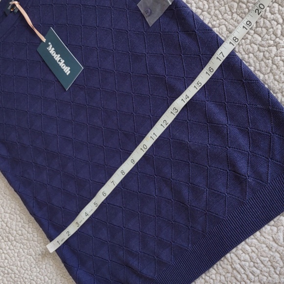 NWT ModCloth Size Medium Blue Short Sleeve Open Knit Top - Picture 6 of 14